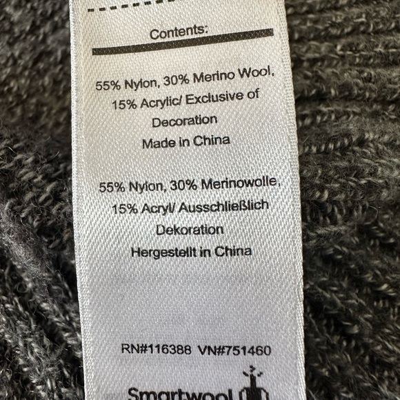 SMARTWOOL RIPPLE RIDGE HALF ZIP CHARCOAL GREY MERINO BLEND SWEATER - Picture 16 of 16